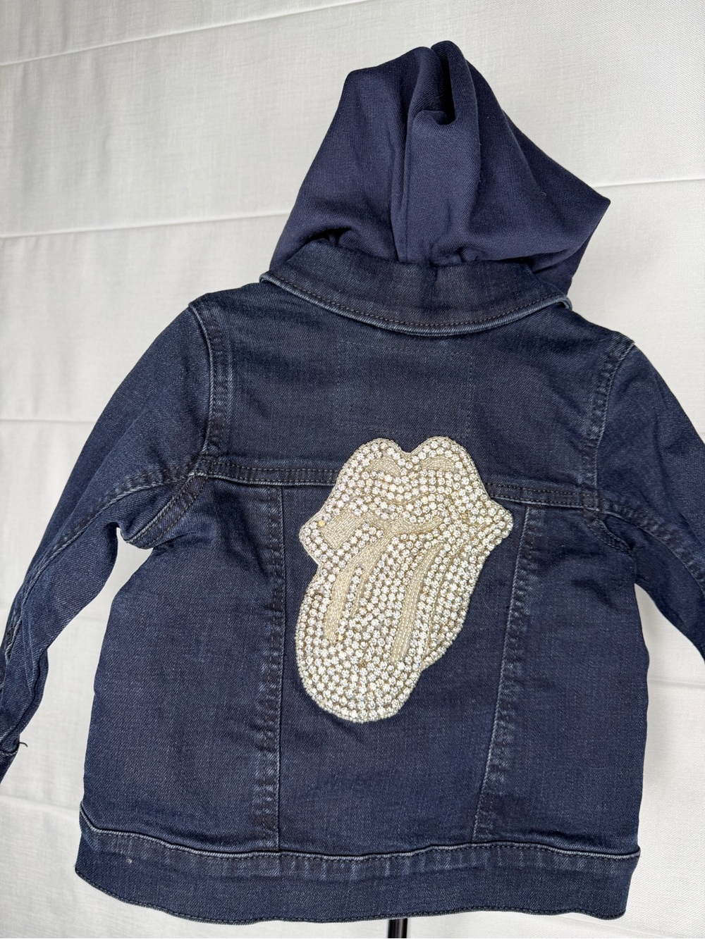NWT Kids Navy Hooded Denim Jacket